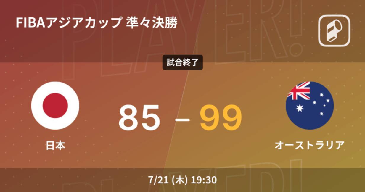 Fibaアジアカップ 準々決勝 オーストラリアが日本を破る 22年7月21日 エキサイトニュース