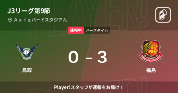 【速報中】鳥取vs福島は、福島が3点リードで前半を折り返す