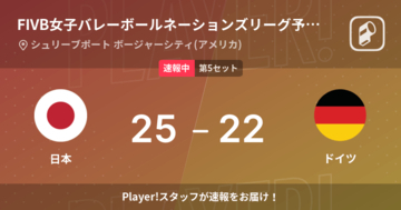 【速報中】日本vsドイツは、日本が第4セットを取る