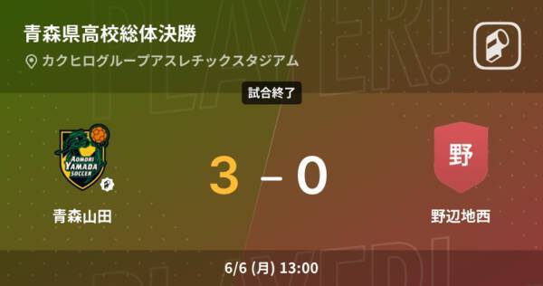 青森県高校総体決勝 青森山田が野辺地西との一進一退を制す 22年6月6日 エキサイトニュース