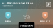 【U-11 関西 TOBIGERI ONE 予選大会Cグループ】まもなく開始！高槻清水vs塚原サンクラブ