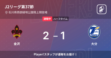 【速報中】金沢vs大分は、金沢が1点リードで前半を折り返す