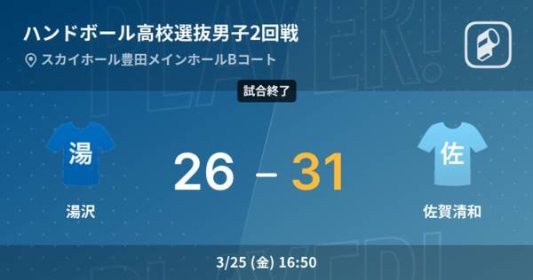 ハンドボール高校選抜男子2回戦 佐賀清和が湯沢を破る 22年3月25日 エキサイトニュース