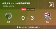 【速報中】広島vs福山は、福山が3点リードで前半を折り返す