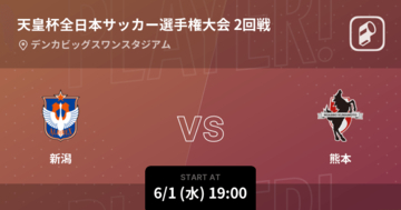 【天皇杯2回戦】まもなく開始！新潟vs熊本