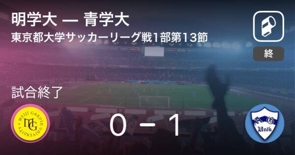 東京都大学サッカーリーグ戦1部第13節 青学大が明学大から逃げ切り勝利 21年7月3日 エキサイトニュース