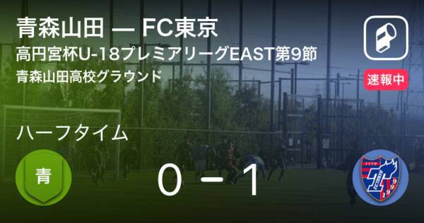 速報中 青森山田vsfc東京は Fc東京が1点リードで前半を折り返す 21年7月4日 エキサイトニュース