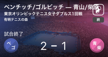 【東京オリンピックテニス女子ダブルス1回戦】ベンチッチ/ゴルビッチが青山/柴原を破る