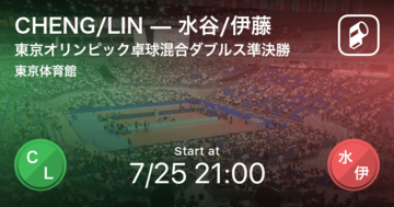 【東京オリンピック卓球混合ダブルス準決勝】まもなく開始！CHENG/LINvs水谷/伊藤