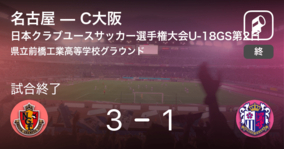【日本クラブユースサッカー選手権大会U-18グループステージ第2日】名古屋が攻防の末、C大阪から逃げ切る