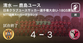 【日本クラブユースサッカー選手権大会U-18グループステージ第3日】清水が攻防の末、鹿島ユースから逃げ切る