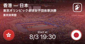 【東京オリンピック卓球女子団体準決勝】まもなく開始！香港vs日本