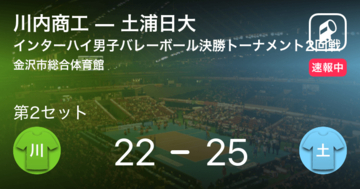 【速報中】川内商工vs土浦日大は、土浦日大が第1セットを取る