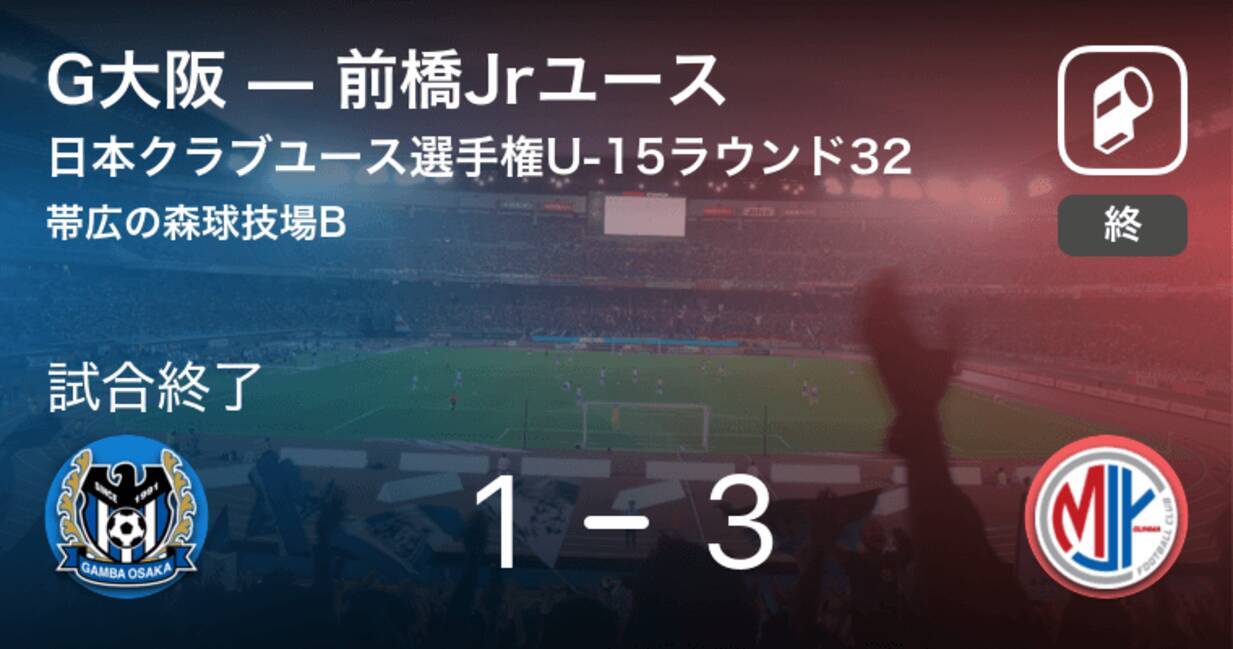 日本クラブユースサッカー選手権u 15ラウンド32 前橋jrユースが攻防の末 G大阪から逃げ切る 18年8月19日 エキサイトニュース