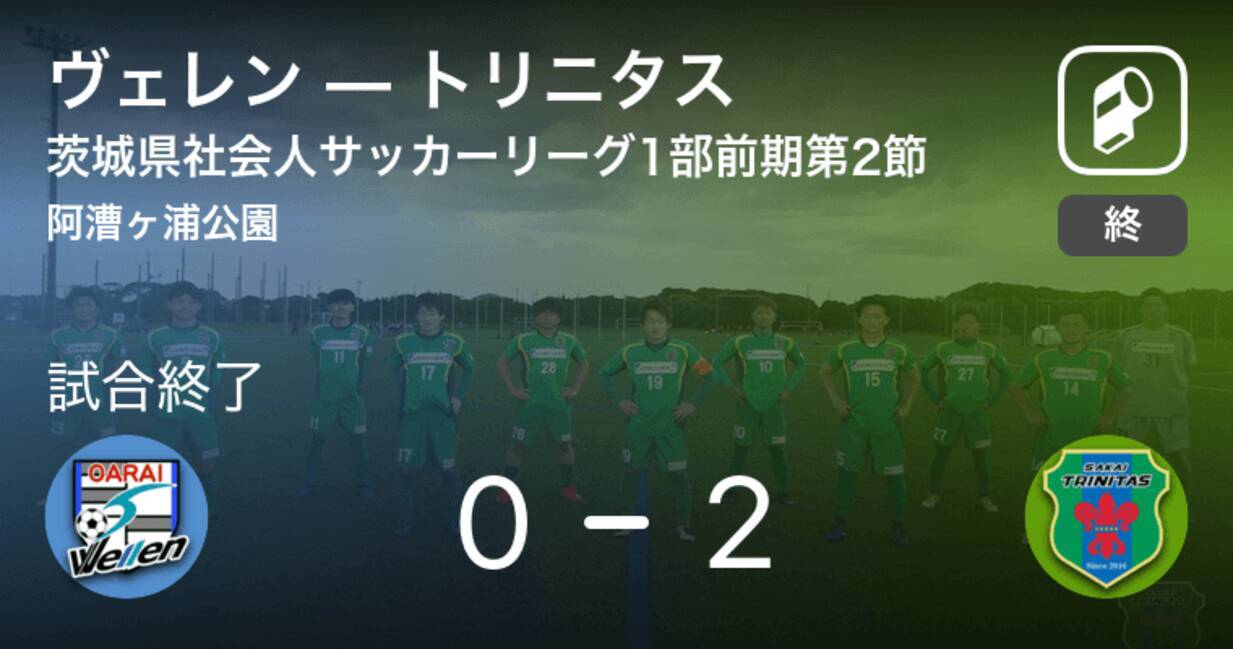 茨城県社会人サッカーリーグ1部前期第2節 トリニタスがヴェレンとの一進一退を制す 21年8月8日 エキサイトニュース