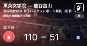 【インターハイ女子バスケットボール1回戦】薫英女学院が龍谷富山に大きく点差をつけて勝利