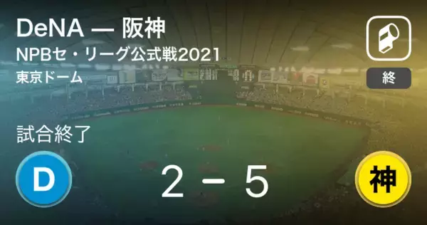 【NPBセ・リーグ公式戦ペナントレース】阪神がDeNAを破る