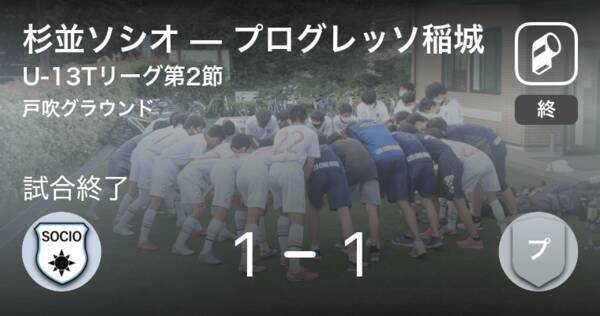 Jfa U 13サッカーリーグtリーグ第2節 杉並ソシオはプログレッソ稲城に追いつき 引き分けに持ち込む 21年9月5日 エキサイトニュース