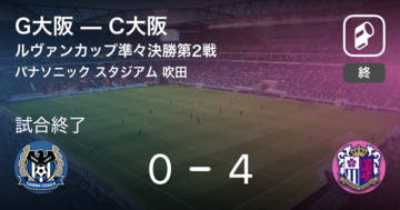 【ルヴァンカップ準々決勝第2戦】C大阪がG大阪を突き放しての勝利