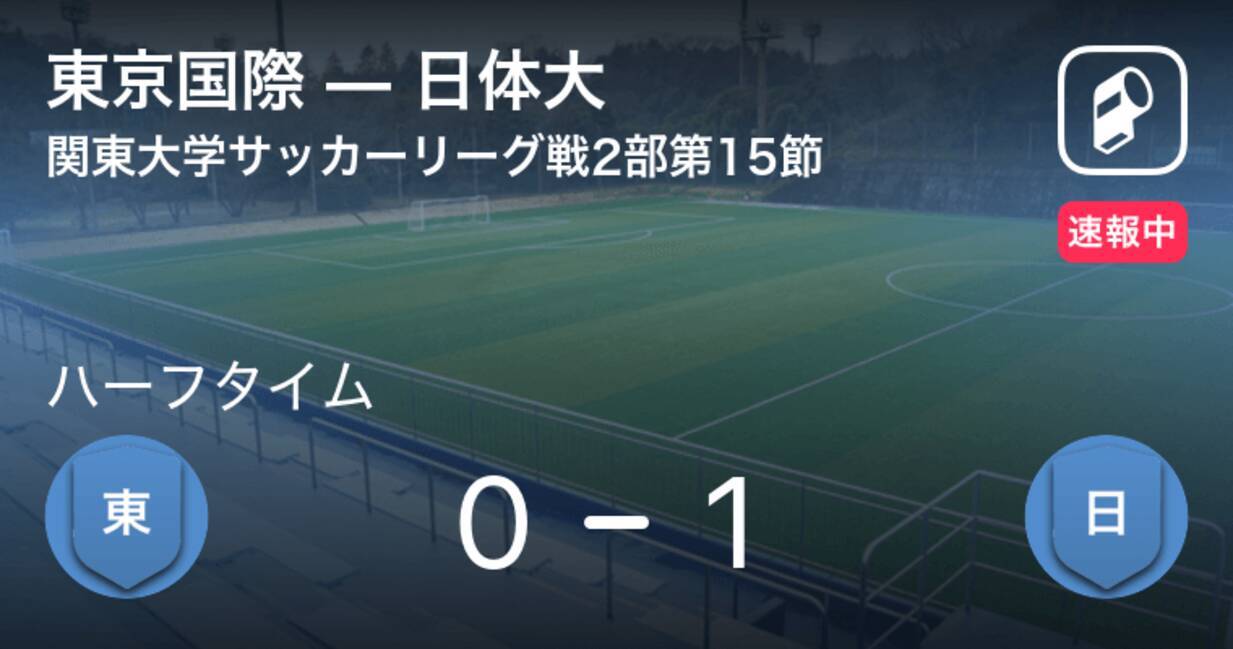 速報中 東京国際vs日体大は 日体大が1点リードで前半を折り返す 21年9月12日 エキサイトニュース