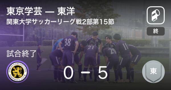 関東大学サッカーリーグ戦2部第15節 東洋が東京学芸を突き放しての勝利 21年9月12日 エキサイトニュース