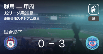 【J2第29節】甲府が群馬を突き放しての勝利