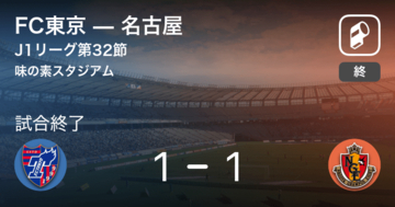 【J1第32節】FC東京は名古屋と引き分ける