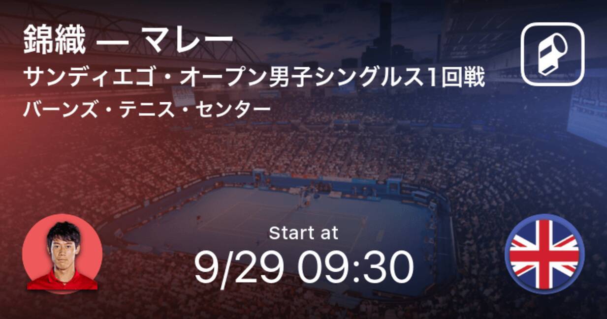 サンディエゴ オープン男子シングルス1回戦 まもなく開始 錦織vsマレー 21年9月29日 エキサイトニュース