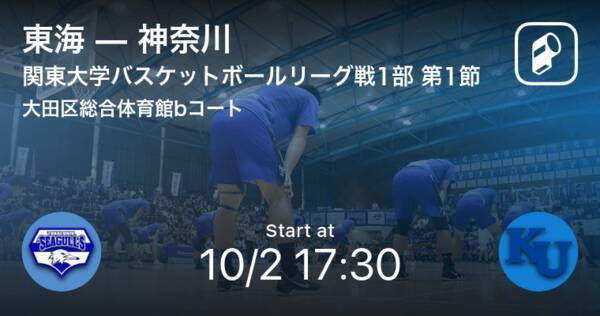【関東大学バスケットボールリーグ戦1部第1節】まもなく開始！東海vs神奈川