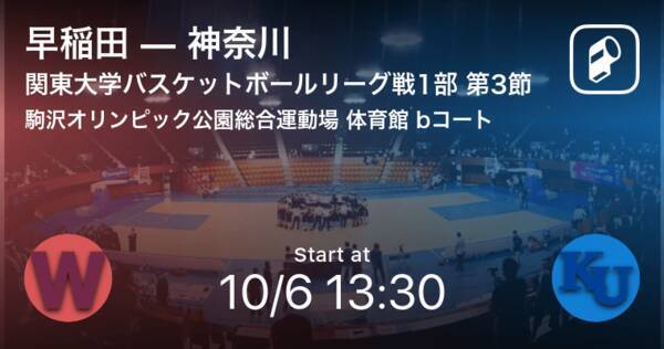 【関東大学バスケットボールリーグ戦1部第3節】まもなく開始！早稲田vs神奈川