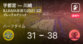 【速報中】宇都宮vs川崎は、川崎が7点リードで前半を折り返す