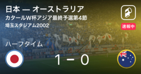 【速報中】日本vsオーストラリアは、日本が1点リードで前半を折り返す