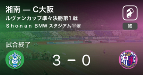 【ルヴァンカップ準々決勝第1戦】湘南がC大阪を突き放しての勝利