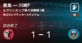 【ルヴァンカップ準々決勝第1戦】鹿島は川崎Fと引き分ける