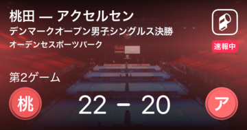 【速報中】桃田vsアクセルセンは、桃田が第1ゲームを取る