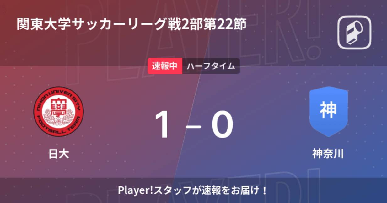 速報中 日大vs神奈川は 日大が1点リードで前半を折り返す 21年10月30日 エキサイトニュース