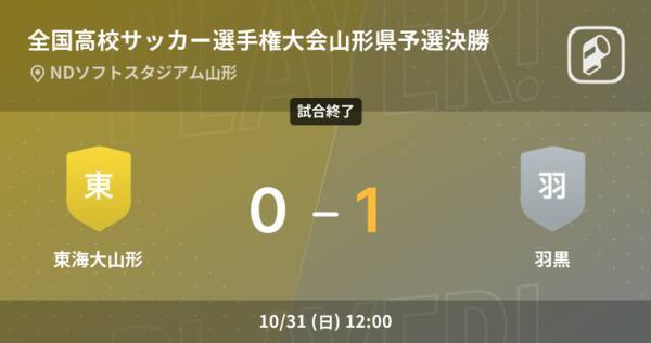 全国高校サッカー選手権大会山形県予選決勝 羽黒が東海大山形から逃げ切り勝利 21年10月31日 エキサイトニュース