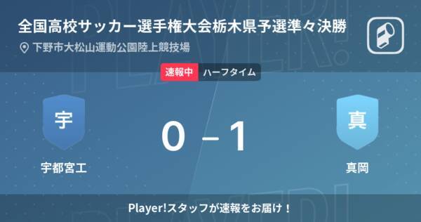 速報中 宇都宮工vs真岡は 真岡が1点リードで前半を折り返す 21年11月3日 エキサイトニュース