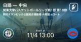「【関東大学バスケットボールリーグ戦1部第10節】まもなく開始！白鴎vs中央」の画像1