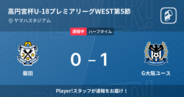 【速報中】磐田vsG大阪ユースは、G大阪ユースが1点リードで前半を折り返す