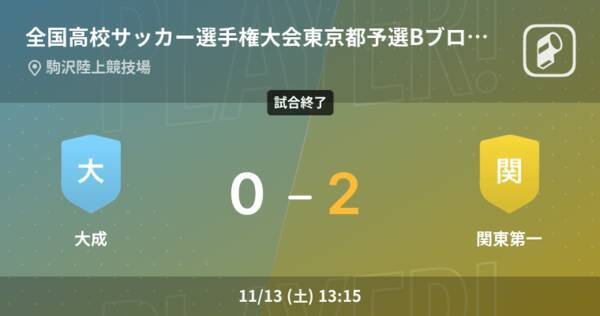 全国高校サッカー選手権大会東京都予選bブロック決勝 関東第一が大成との一進一退を制す 21年11月13日 エキサイトニュース