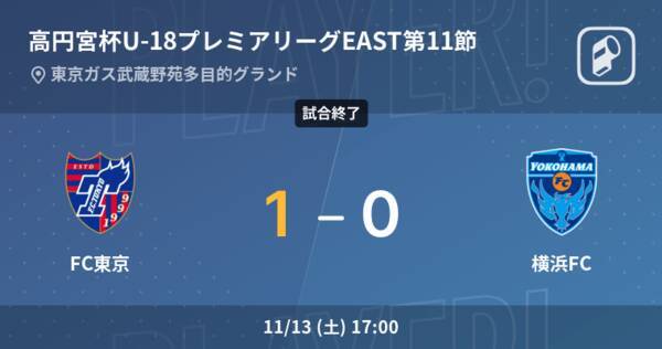 高円宮杯u 18プレミアリーグeast第11節 Fc東京が横浜fcから逃げ切り勝利 21年11月13日 エキサイトニュース