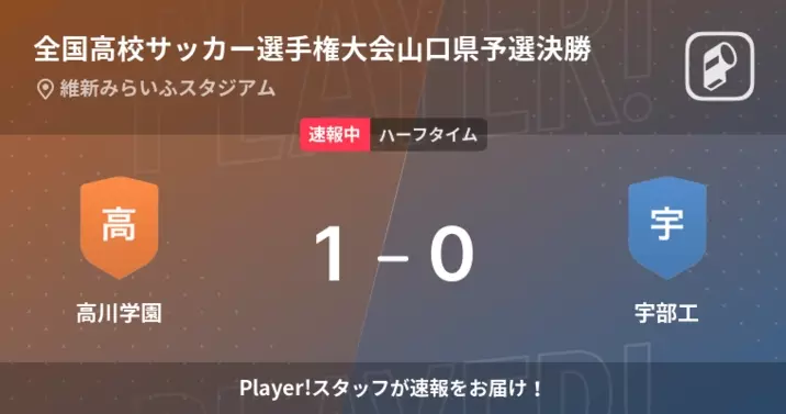 速報中 高川学園vs聖光は 高川学園が2点リードで前半を折り返す 21年11月7日 エキサイトニュース