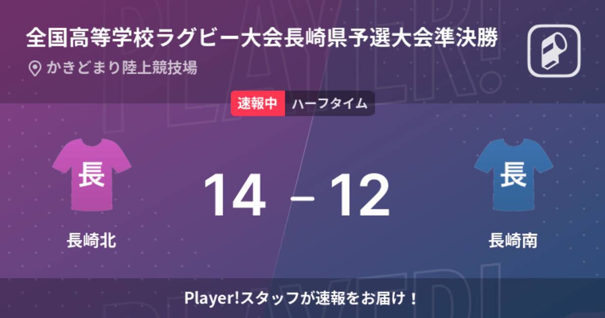 速報中 長崎北vs長崎南は 長崎北が2点リードで前半を折り返す 21年11月14日 エキサイトニュース