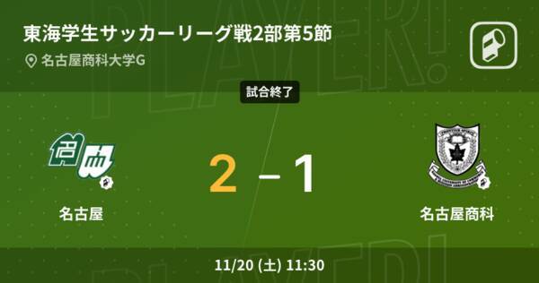 東海学生サッカーリーグ戦2部第5節 名古屋が名古屋商科との一進一退を制す 21年11月日 エキサイトニュース