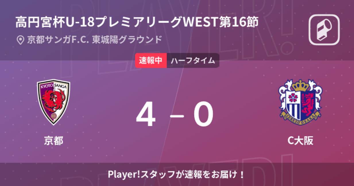 速報中 京都vsc大阪は 京都が4点リードで前半を折り返す 21年11月日 エキサイトニュース