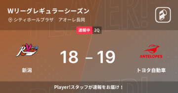 【速報中】1Q終了しトヨタ自動車が新潟に1点リード
