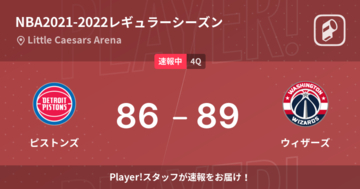 【速報中】3Q終了しウィザーズがピストンズに3点リード