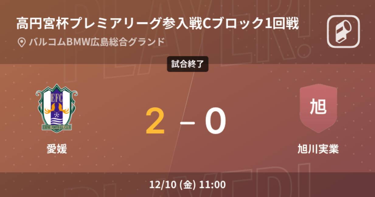 高円宮杯u 18プレミアリーグ参入戦cブロック1回戦 愛媛が旭川実業を突き放しての勝利 21年12月10日 エキサイトニュース