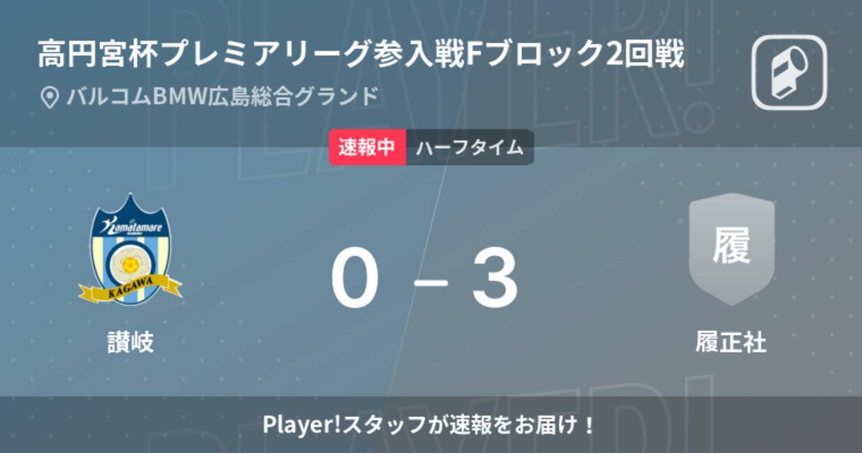 速報中 讃岐vs履正社は 履正社が3点リードで前半を折り返す 21年12月12日 エキサイトニュース